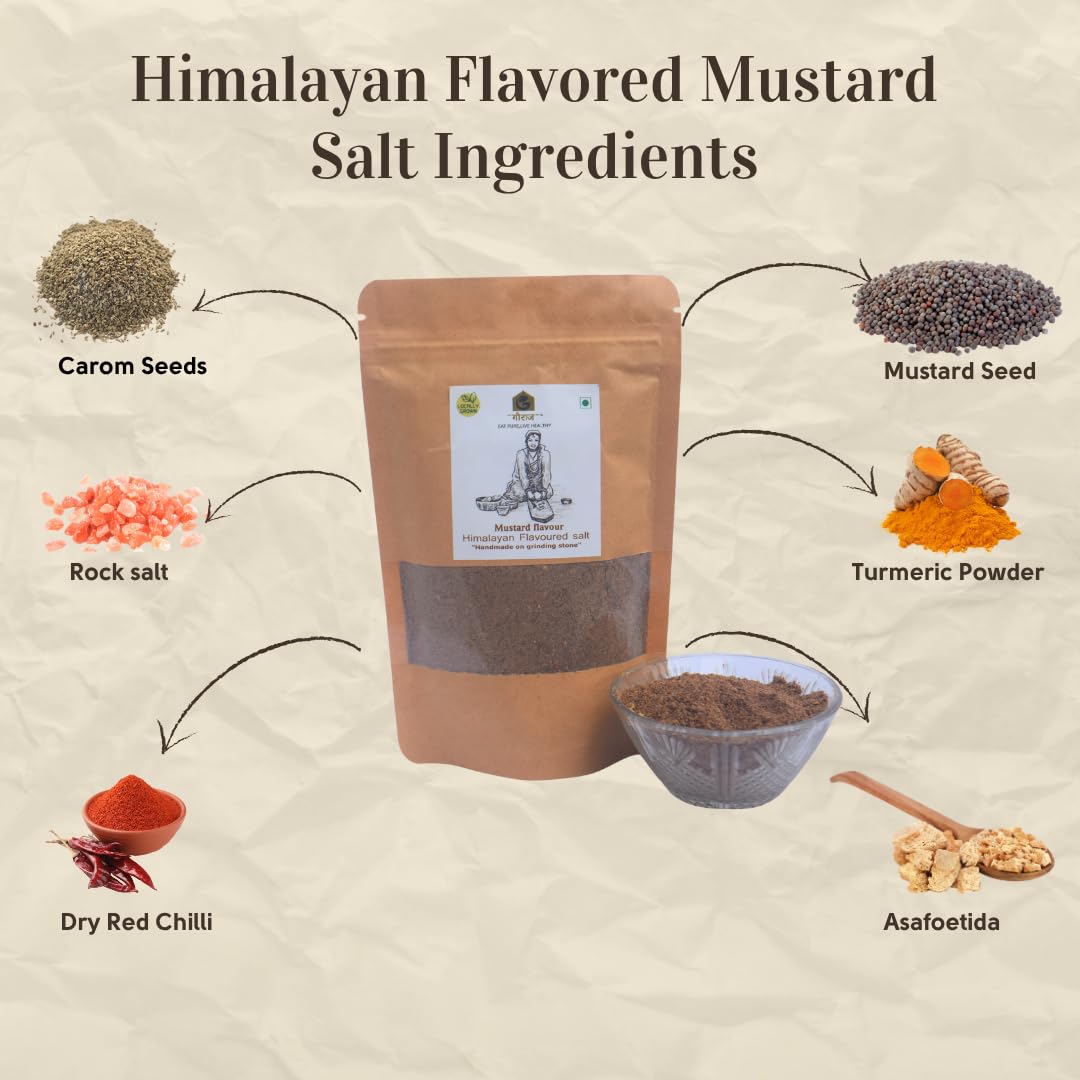 Gauraaj Handgrounded Mustard Flavored Salt – 250g | Organic Himalayan Pahadi Pisyu Loon Seasoning | Perfect for Spicing Up Your Dishes | No Preservatives & Chemical Free | Sourced from Uttarakhand - Image 3 thumbnail