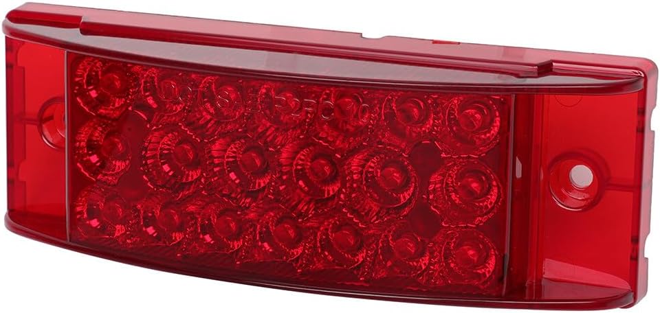 5x Red 6" 21 LED Side Marker Clearance Light Rectangular Rectangle Clearance Light Side Marker Lamp 6 inch Red LED Tail Rear Lights for Cart Trailer Box Truck Exterior