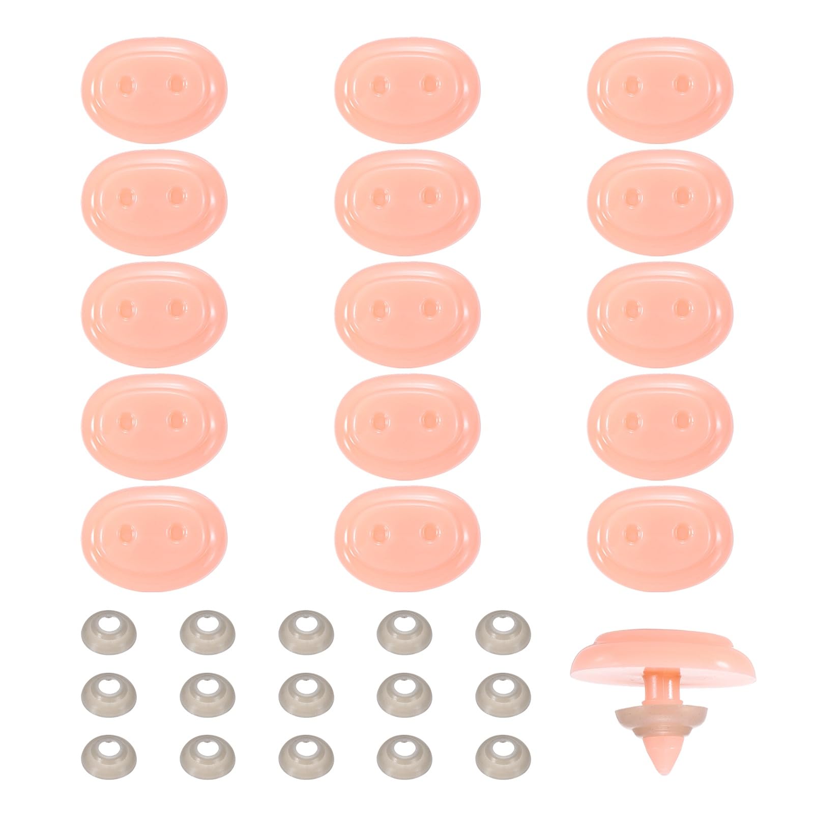 sourcing map 15Pcs Plastic Pink Pig Nose Mini Safety Pig Noses for Stuffed Animal Snout Doll Accessories Doll Making Supplies Puppet Repair DIY Craft Kit