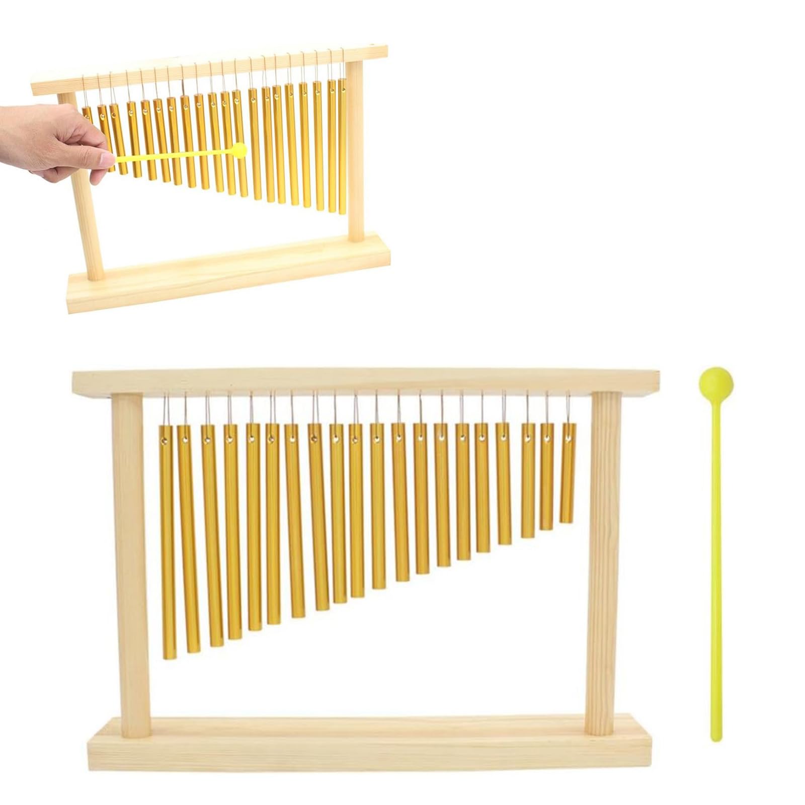 20 toni Chime, Single Row Music Percussion Instruments, Wind Chime Tree con martello, 20 bar, suoneria metallica, campanella a vento per meditazione musicale, yoga in classe