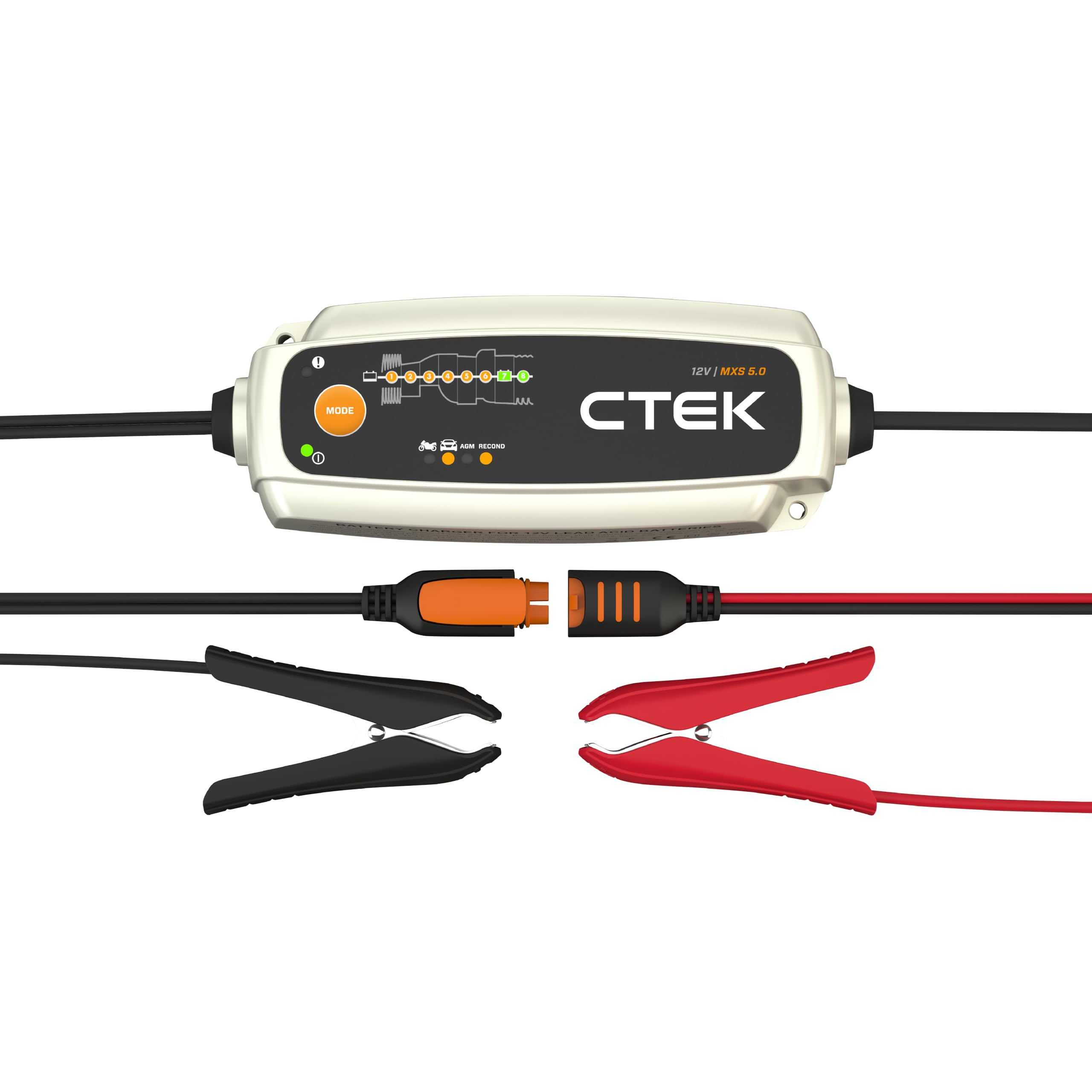 CTEK MXS 5.0, Batterieladegerät 12V, Temperaturkompensation, Intelligentes Ladegerät Autobatterie, Ladegerät Auto Und Motorrad, Batteriepfleger Mit Rekonditionierungsmodus Und AGM-Option