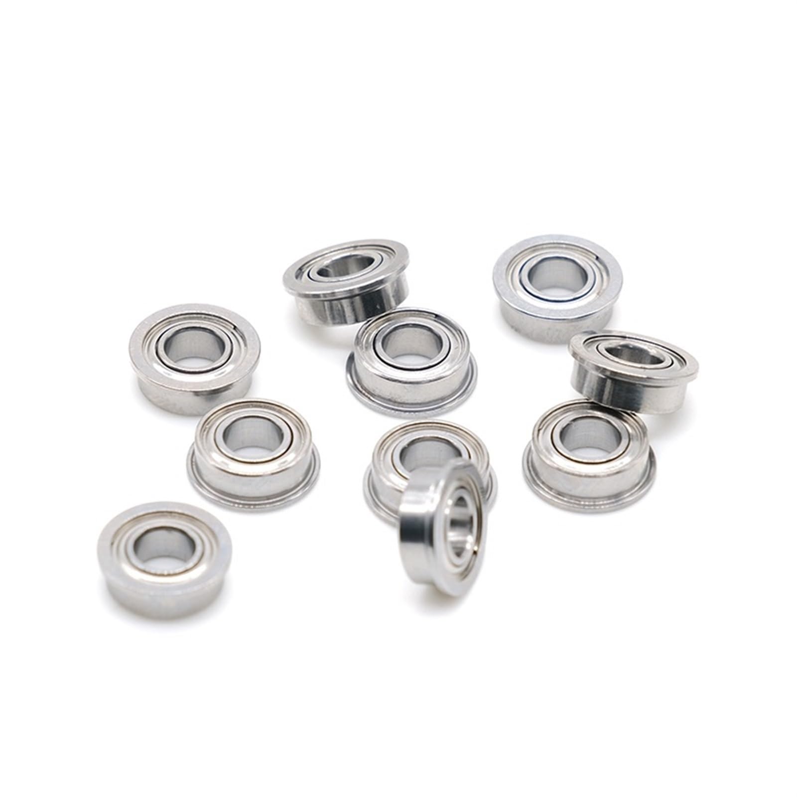 KWQNPHTRN MF84ZZ Flange Bearing 4x8x3 Mm Miniature Flanged MF84 Z ZZ Ball Bearings 10Pcs