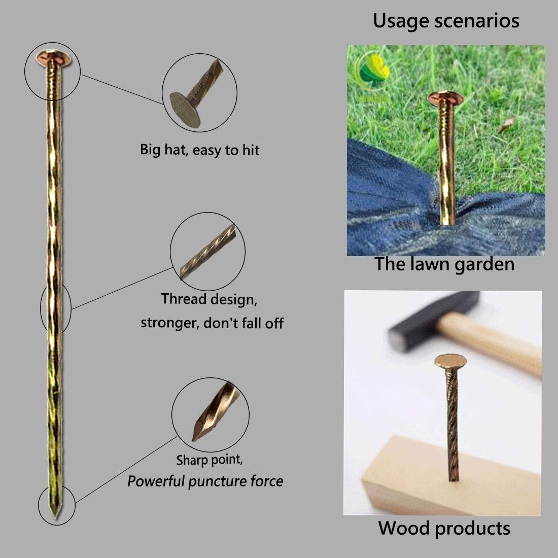 Lot De 150 Piquets De Jardin En Métal Galvanisé Solide Antirouille Pour Bordure De Pavé, Jardinage, Construction De Maison, Etc. Lot De 50/100/150