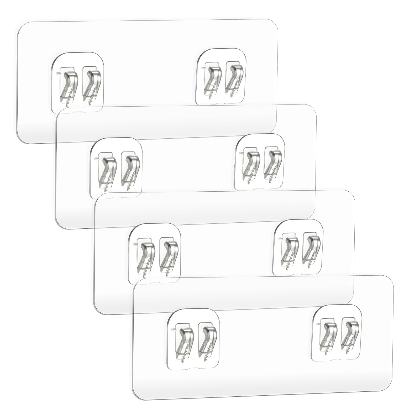 QfwdfcTrenz 4PCS Shower Caddy Adhesive Replacement Strong Transparent Adhesive Hooks No Drilling Shower Shelf Waterproof Showers Adhesives Strip