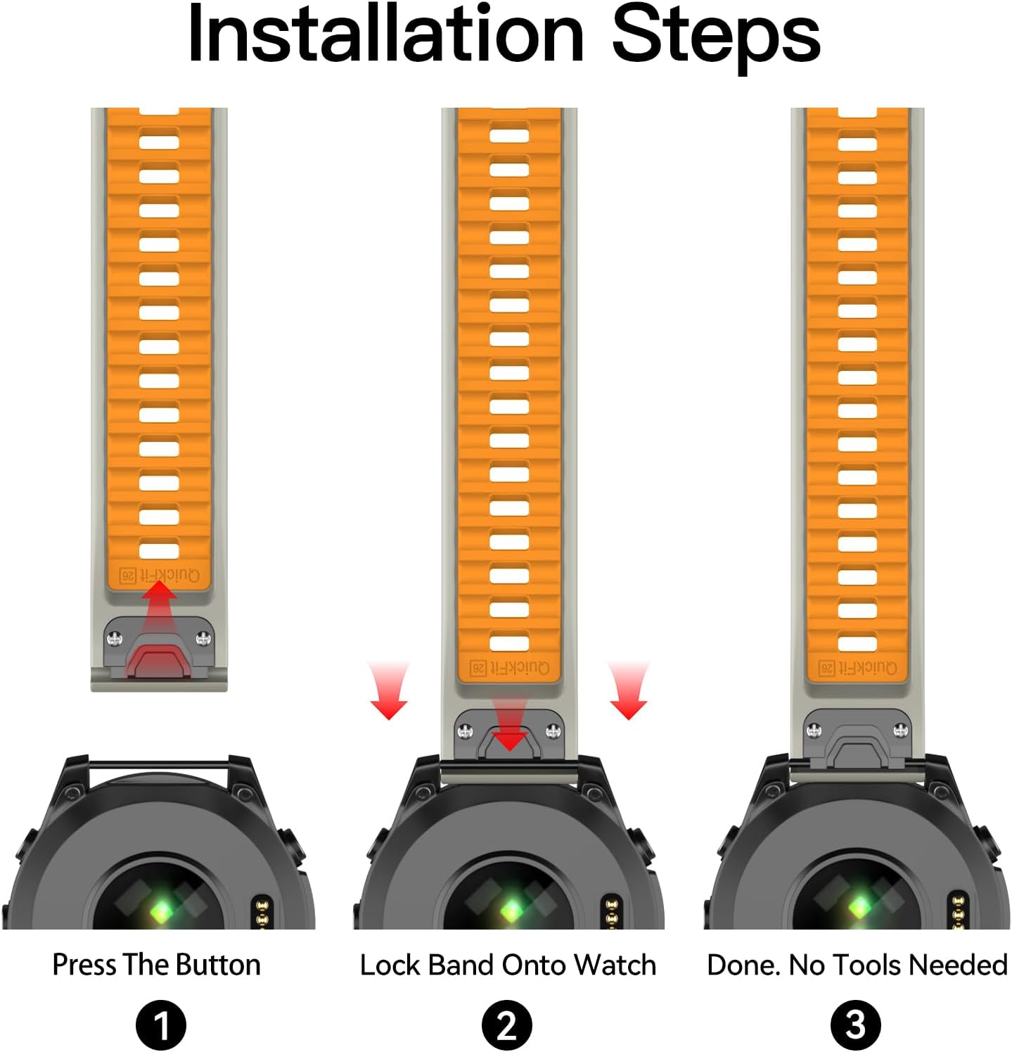OVERSTEP Watch Bands Compatible with Fenix 8 Solar/Amoled 51mm 26mm Soft Siliocne Strap for Garmin Fenix 5X/Fenix 5X Plus/Fenix 6X/Fenix 6X Pro/Fenix 7X/Fenix 7X Pro Smartwatch - Image 5