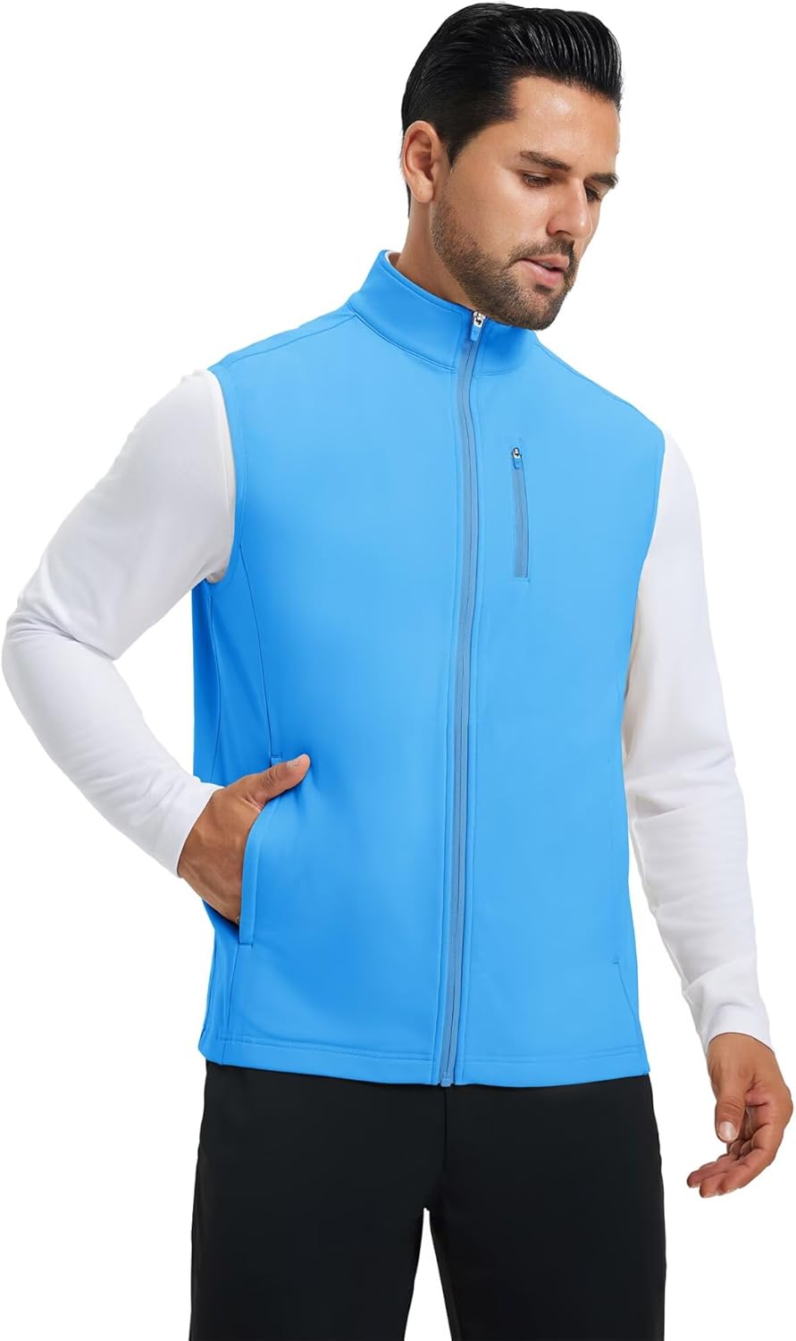 M MAELREG Men's Vest Outerwear Golf Water-Resistant Performance Lightweight Fleece Vest for Men Sleeveless Lined Midlayer