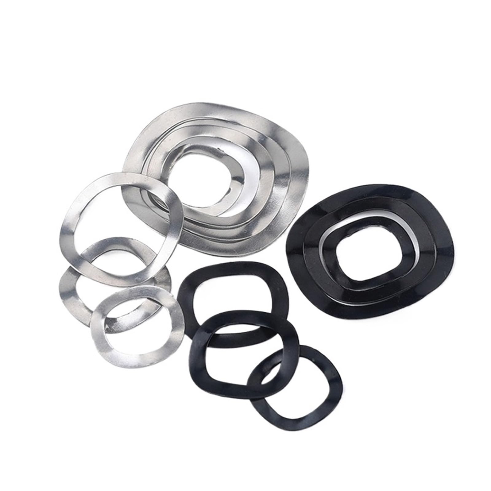 Arandelas elásticas onduladas y arrugadas 65 Arandela ondulada de acero inoxidable 304 de acero al manganeso M3-M118 3/5/6/7 Onda 10/50/100 piezas(100pcs,65 steel M70x79x0.6)