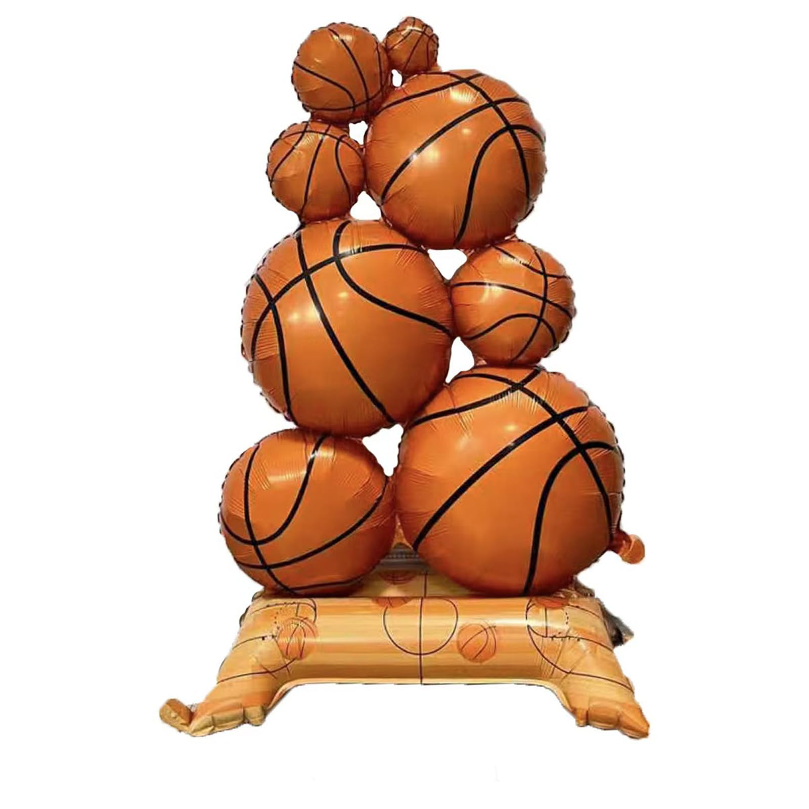 Large Standing Basketball Balloons - Premium Aluminum Foil Party Decorations for Sports Themed Events, Adult Party Supplies (150cm Tall, Self-Standing Design)