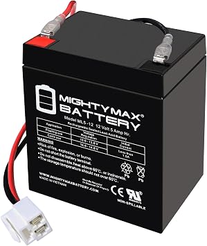 Mighty Max Battery 12V 5Ah F1 SLA Replacement Battery Compatible with Razor Drift Crazy Cart - 25143499