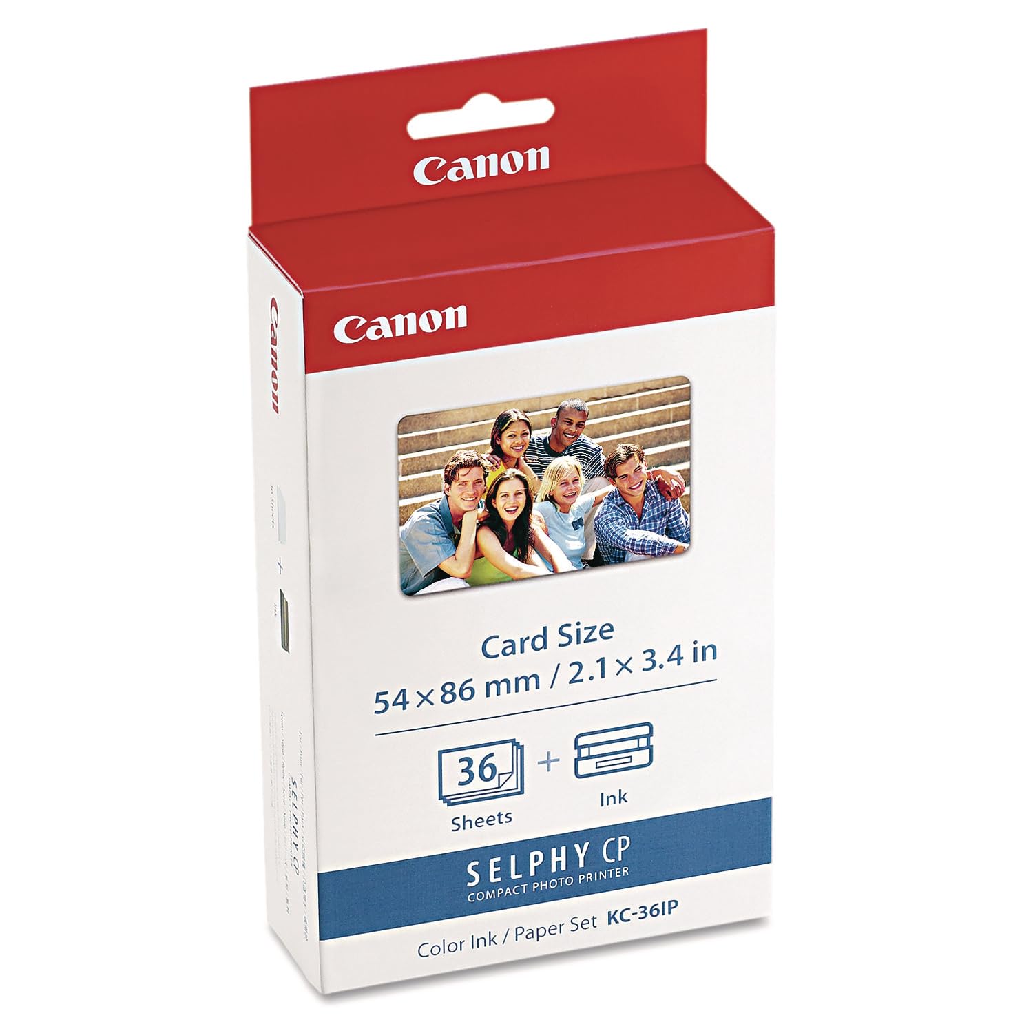 Canon 7739A001 (KC-36IP) Ink & Photo Paper Set, Black/Tri-Color in Retail Packaging