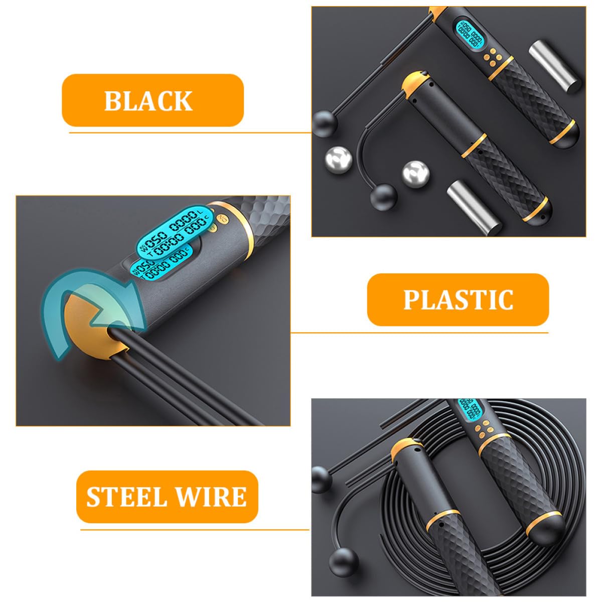 Gatuida Cuerda de Saltar Ajustable con Contador Digital Cuerda Pesada de Resistente para Fitness Ejercicio y Entrenamiento de Alta Intensidad para Mujeres
