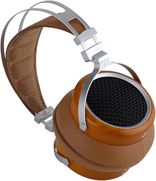 SIVGA Luan Hi-Fi Dynamic Driver Open-Back Wood Wired Earphone with Detachable Cable,Professional Grade Headphone for Audiophiles, for Home, for Studio Brown