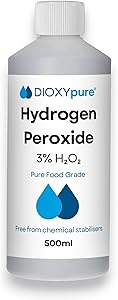 Food Grade Hydrogen Peroxide 3% - 500ml - H2O2 - Oxygenated Water - No Stabilisers or Additives - Natural Multi-Purpose Cleaner - Child Safety Cap