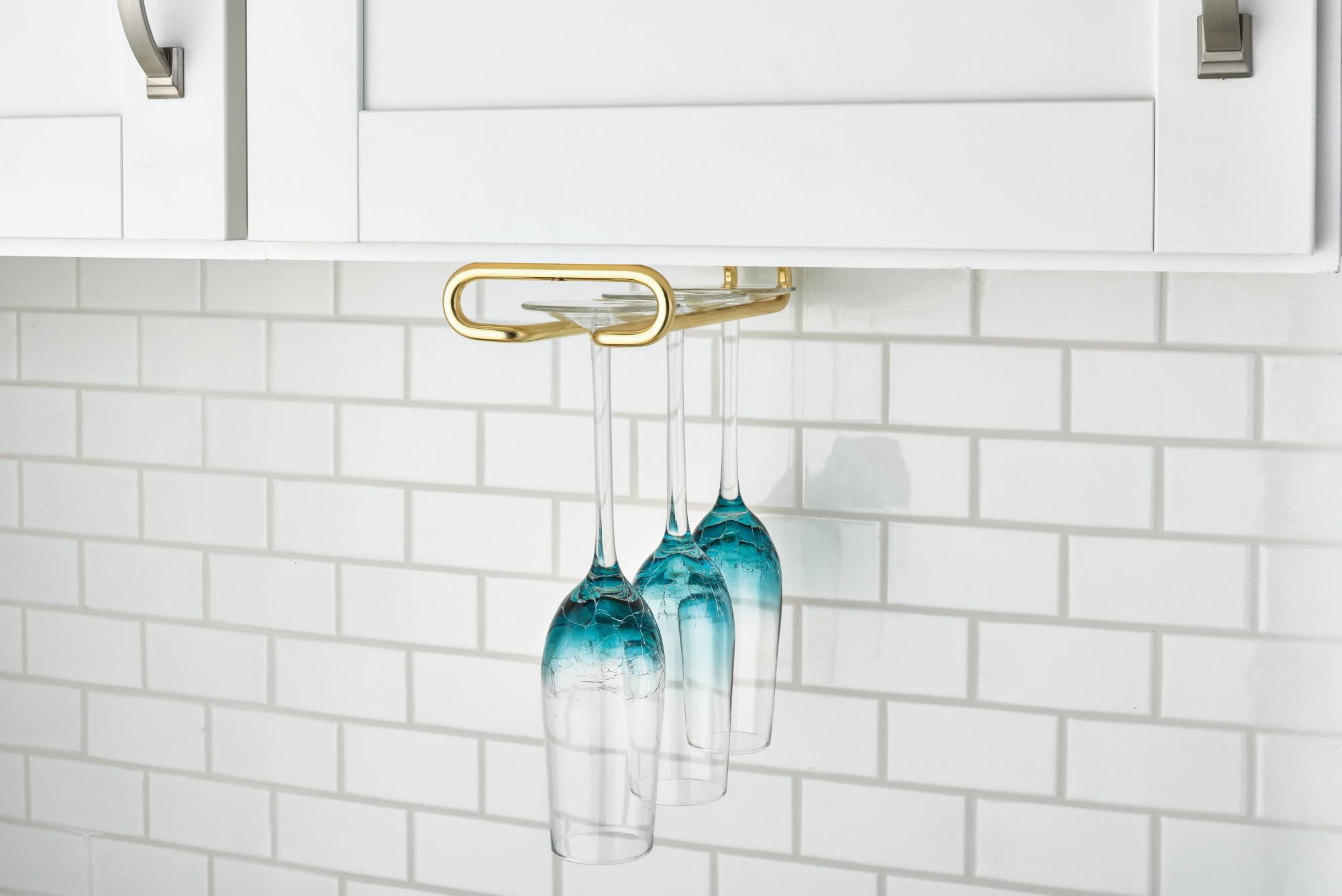 Rev-A-Shelf - 3150-11BR - 11 in. Brass Under Cabinet Wine Glass Holder