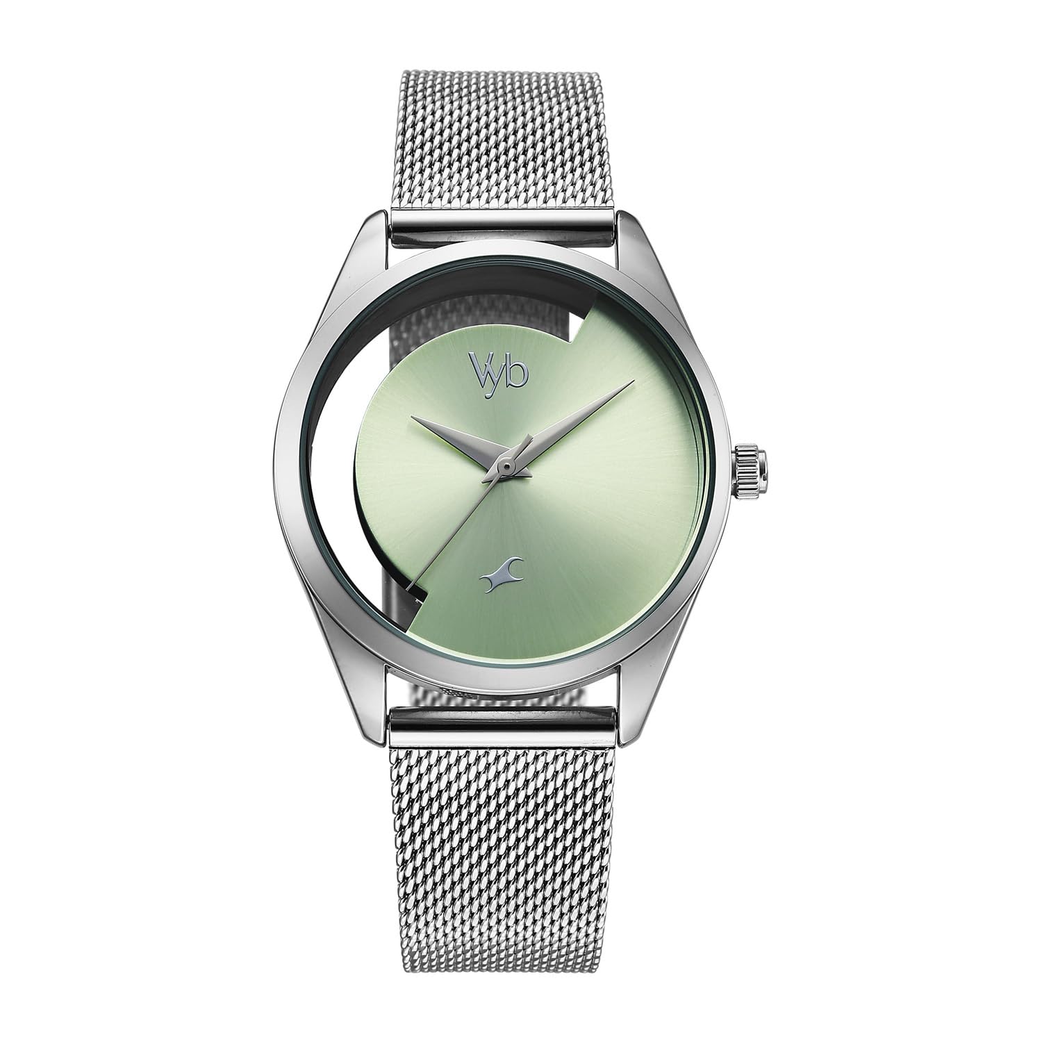 Fastrack Vyb Runway Quartz Analog Mint Green Dial Silver Stainless Ste