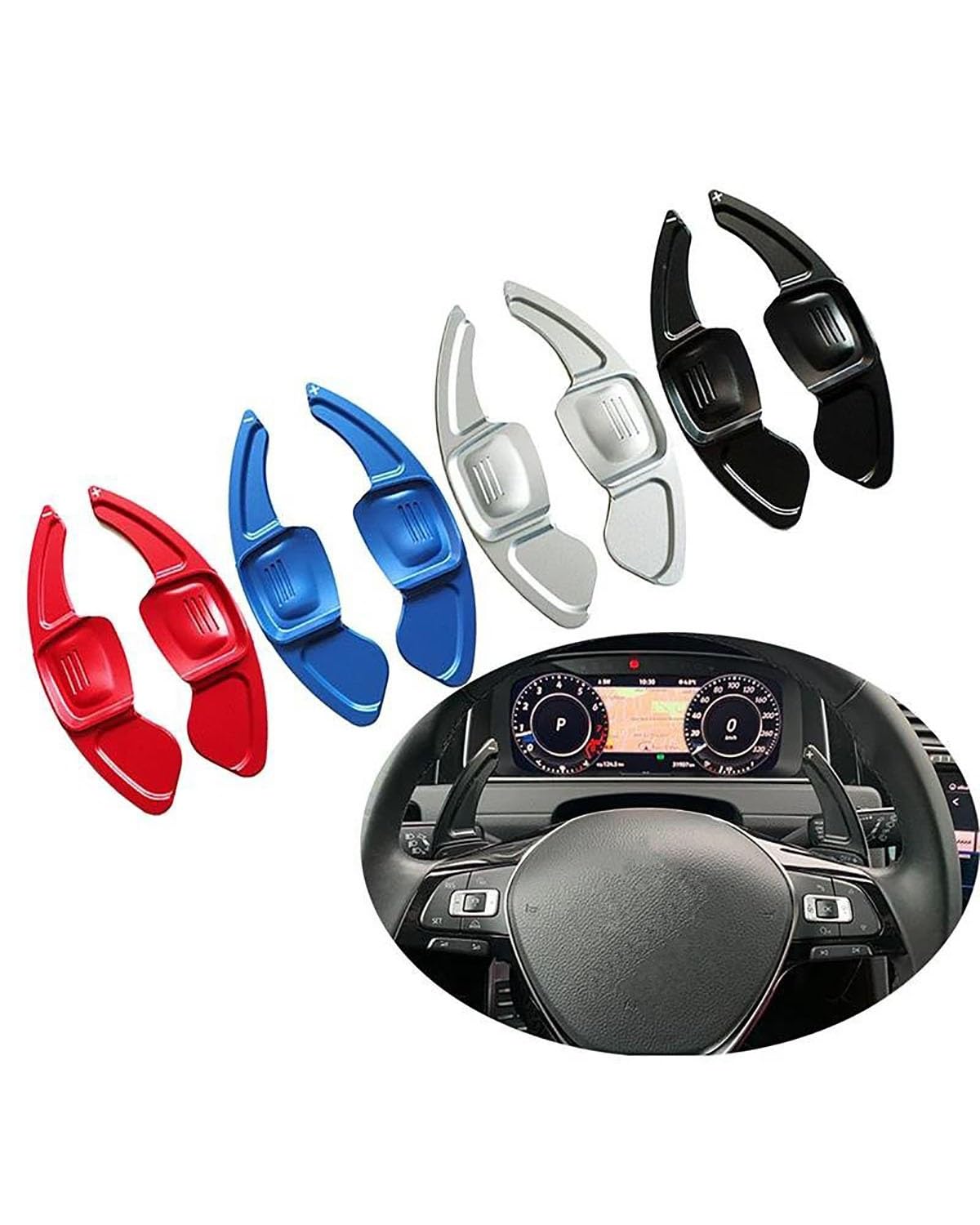 Auto Volante Shift Paddle Estensione per Golf 8 per MK8 R per GTI per R Linea 2020 2021 2023 del Cambio Paddle Auto Volante Shifter Estensione(Black)
