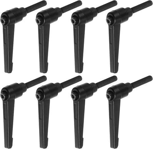 HARFINGTON 8 manijas de palanca de sujeción ajustables M6 x 1.260 in roscas macho perillas de tornillo giratorio bloqueo de trinquete de liberación