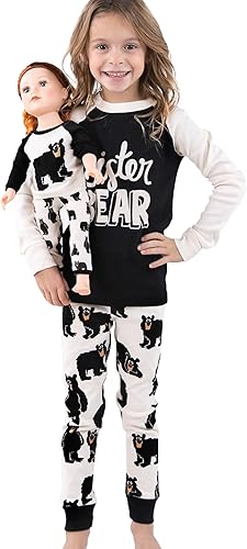 Lazy One Pijamas a juego para muñecas y niños, accesorios de muñeca americana de 18 pulgadas, conjunto de pijama a juego para muñecas
