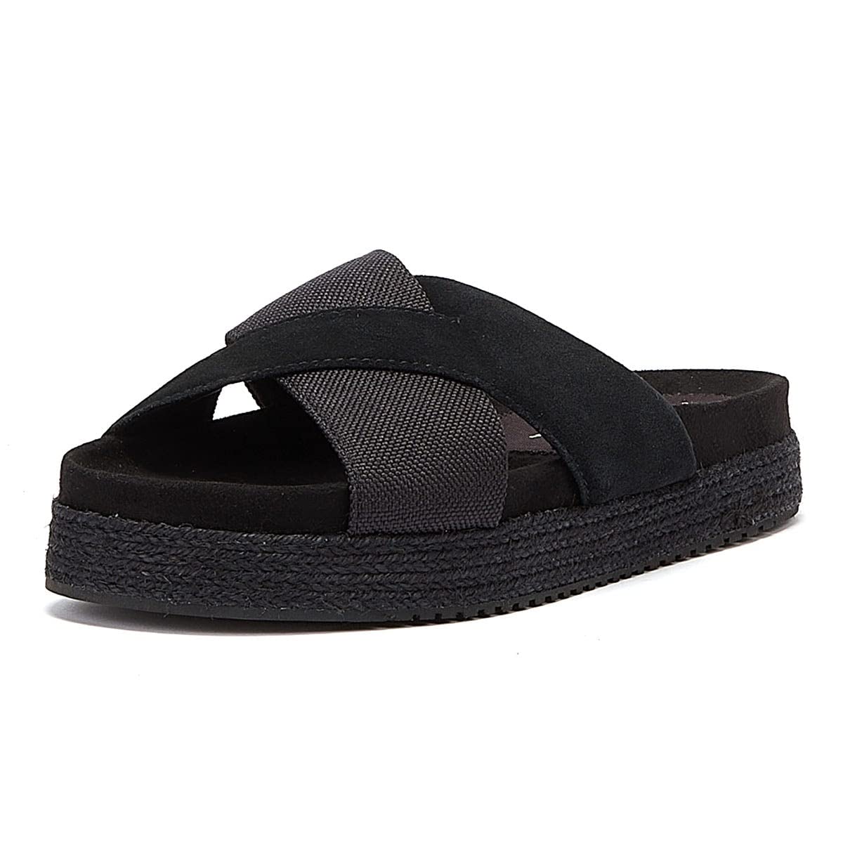 Toms Paloma Womens Black Slides-UK 4 / EU 36.5