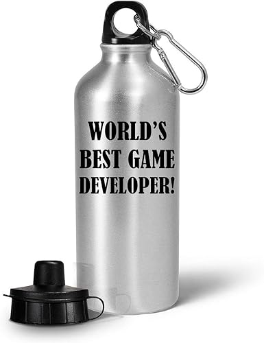 Bonita idea de regalo para desarrollador de juegos, botella de agua reutilizable de 20 onzas, diseño de videojuegos, desarrollo de equipo de
