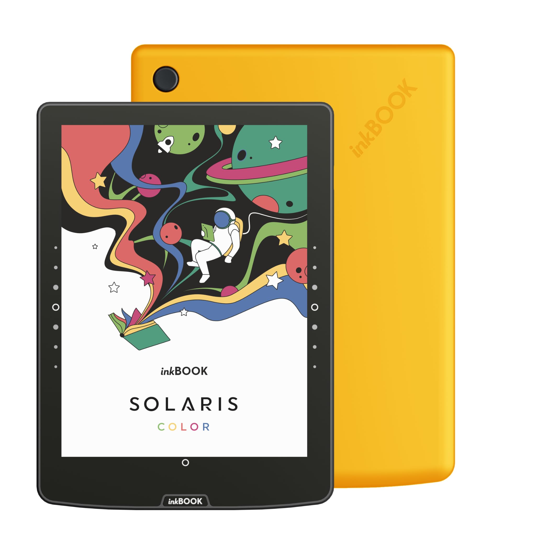 inkBOOK Solaris Color Yellow – 6 Zoll E-Reader mit Farbdisplay, Beleuchtung & Android | Unterstützt Onleihe, Skoobe, Nextory Apps | 32GB, Hörbücher, USB-C, Werbefrei