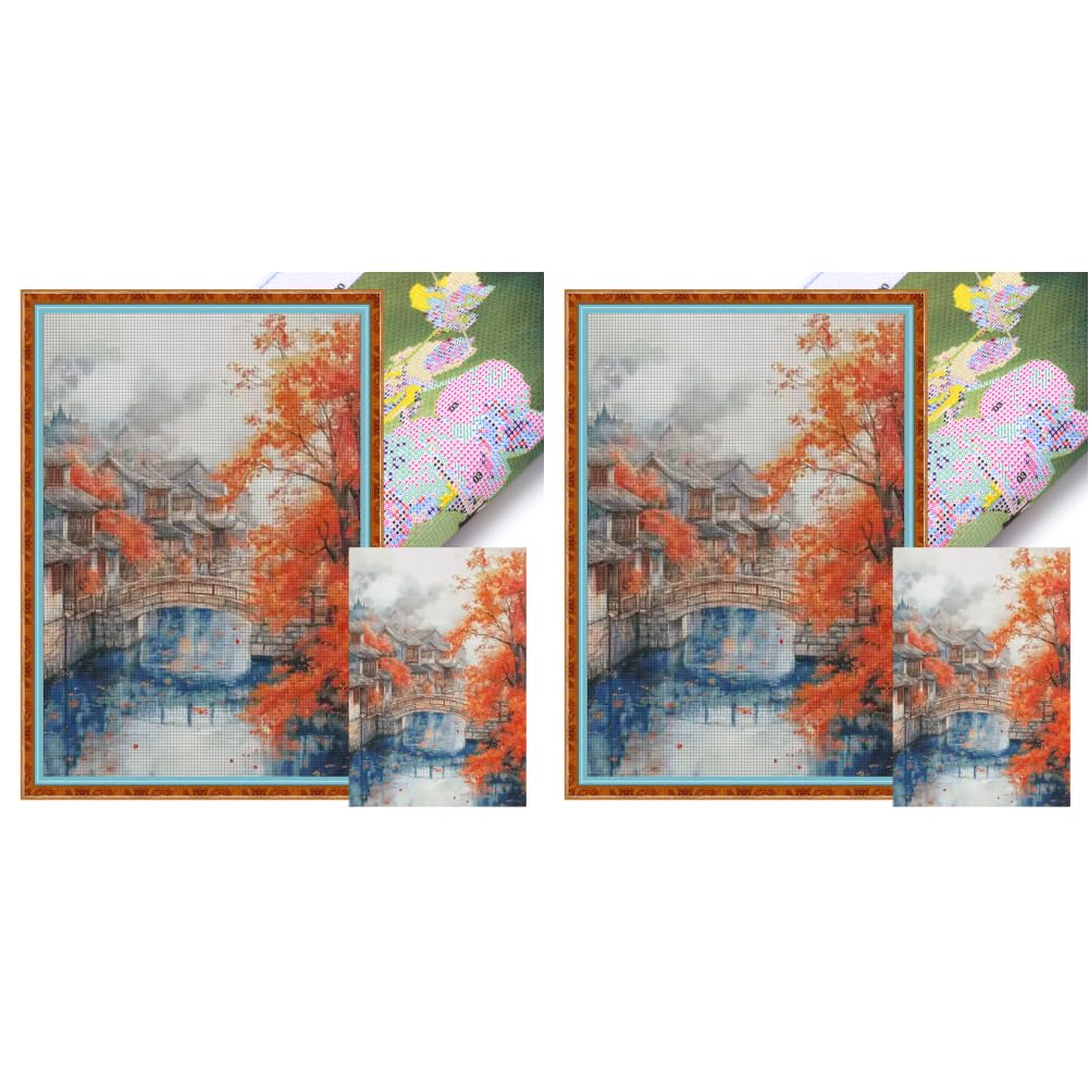 Kexpery 4 Seasons Full 14CT Cross Stitch Embroidery Kit Large Format Numbers 70x95cm for Beginners and Adults Home Wall Decor