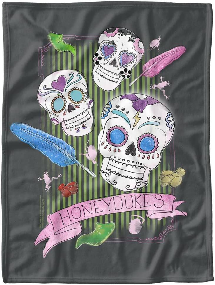 Harry Potter Lightweight Baby Blanket, 30"X40", Honeydukes Sugar Skulls Unisex for Infants Girls & Boys