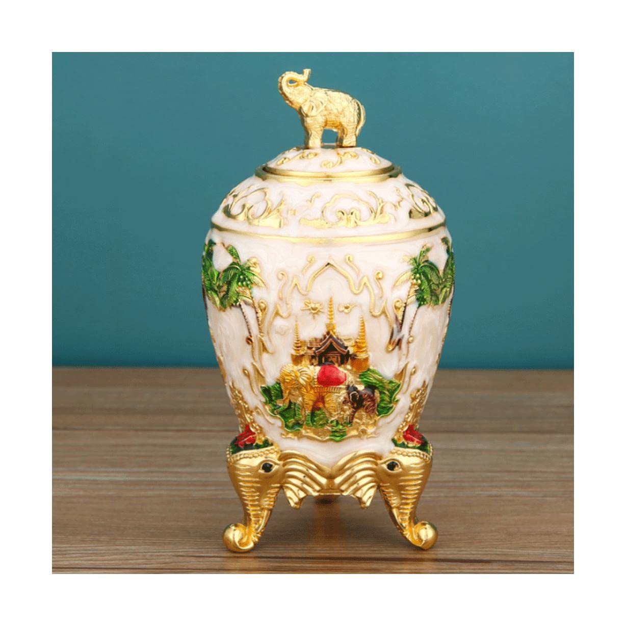 Wdwdw White Toothpicks Dispenser Toothpick Box Fashion Vintage Holder Luxury Alloy Container Push Type