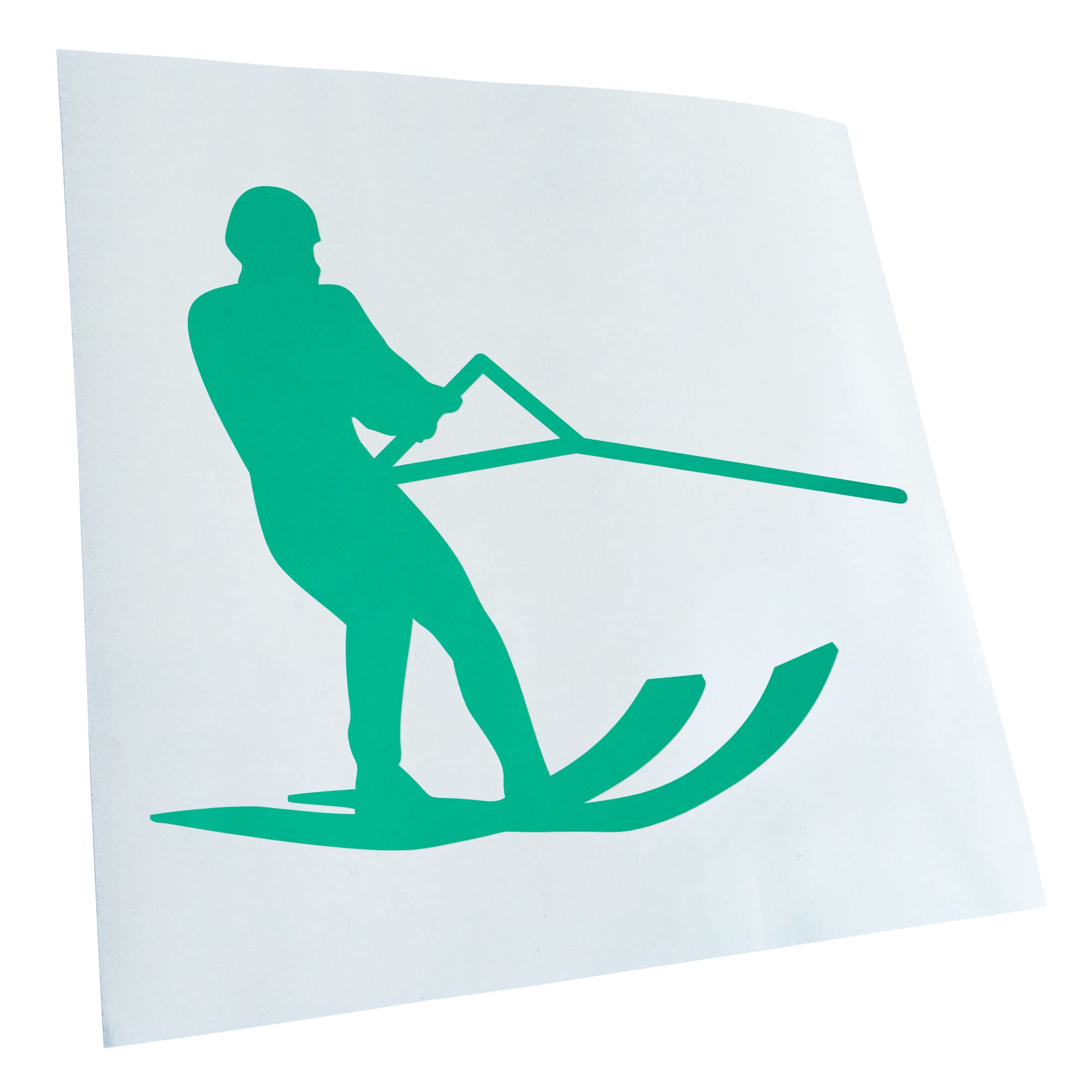 Kiwistar - Car Sticker - Water Ski Sportsman Figure - Turquoise - 30 x 24 cm - Rear Window Car Sticker Weatherproof for Car Truck Moped Truck - Sticker Exterior Self-Adhesive Tuning Accessories for