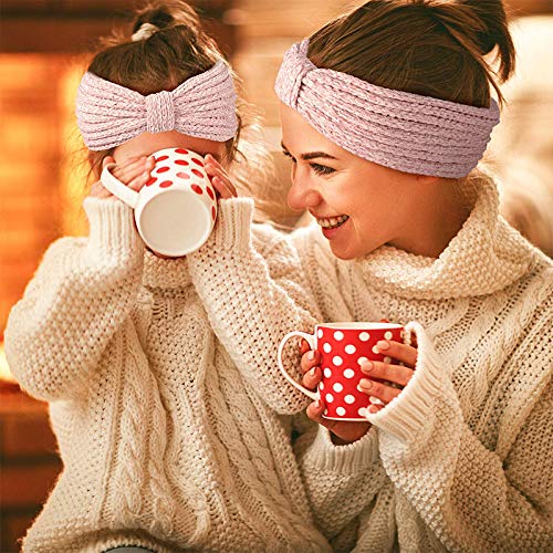 N/U Winter gebreide hoofdband boog gedraaide haarbanden dikke Chenille oorwarmer gehaakte tulband hoofd wraps elastische… - Image 7