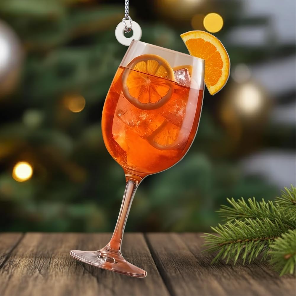 Amazon.com: Mondily Christmas Cocktail Ornament, 2D Flat Aperol Spritz ...