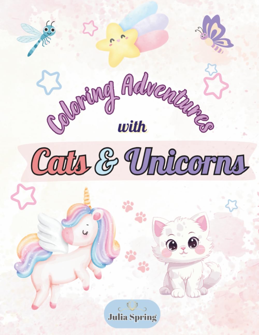 Coloring Adventures with Cats and Unicorns: 94 Fun and Easy Coloring Pages with Cute Cats, Magical Unicorns, and Extra Drawing Space on the Back of Each Page (for kids age 4-7)