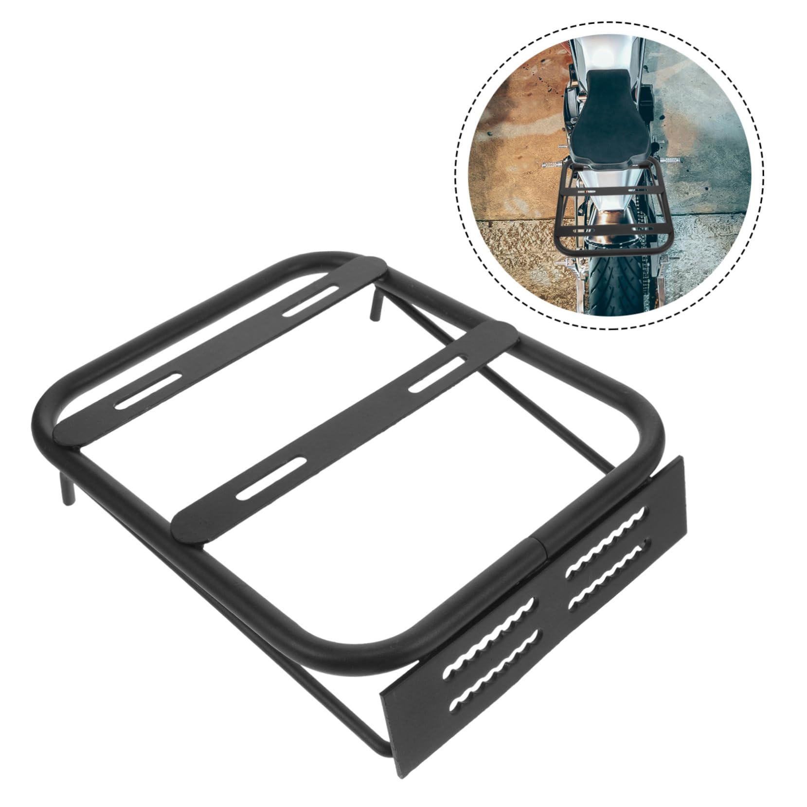 Portapacchi Stabile Posteriore in Ferro Nero Multiuso per Veicoli a Due Ruote, Scooter Elettrico, per Trasportare Bagagli e Attrezzatura Extra