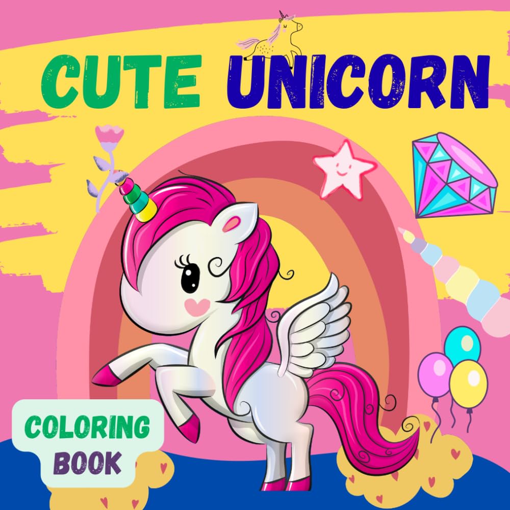 Unicorns in Cute Scenes: Fun & Easy Unicorn Coloring Pages with Adorable Scenes for Kids Ages 3–7