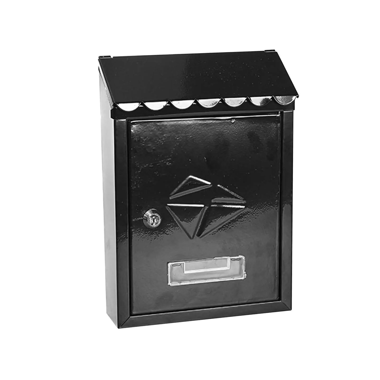 Post Box Wall Mounted Mailbox Newspaper Holder Box for Business Front Door Porch(Black)