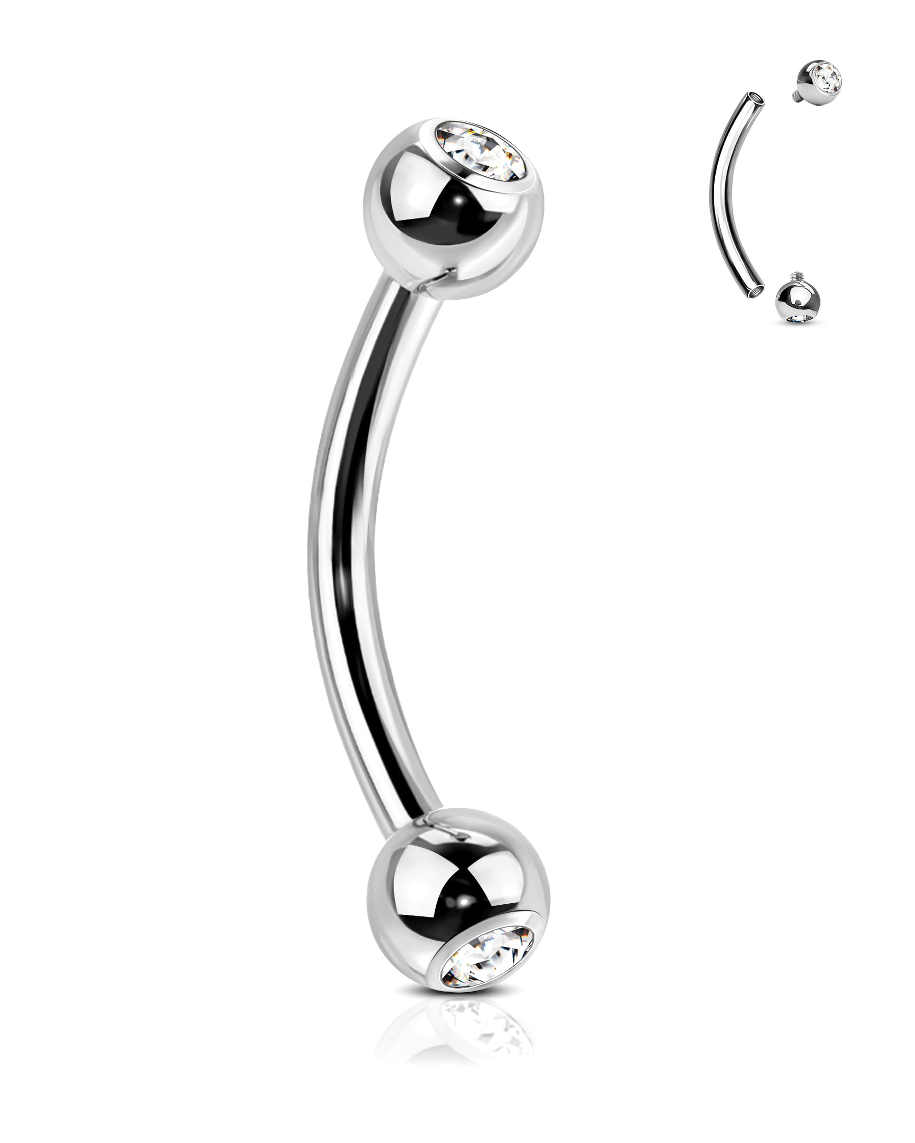 Agrewd Rook Piercing Jewelry Titanium Rook Earrings 16G Eyebrow Rook Jewelry Internally Thread Vertical Labret Stud