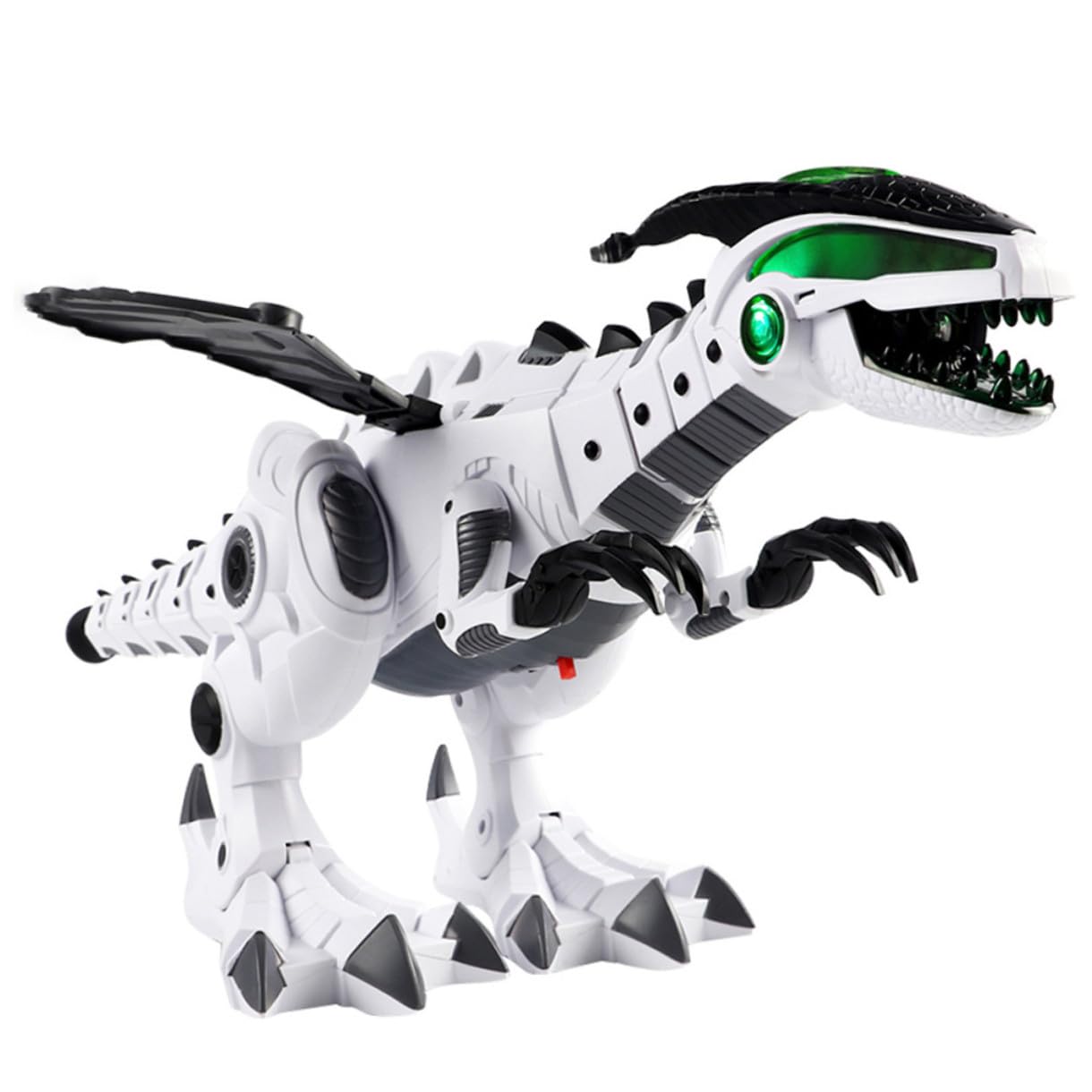 Toyvian Juguete de Dinosaurio Eléctrico Blanco Spray y Sonido Realista
