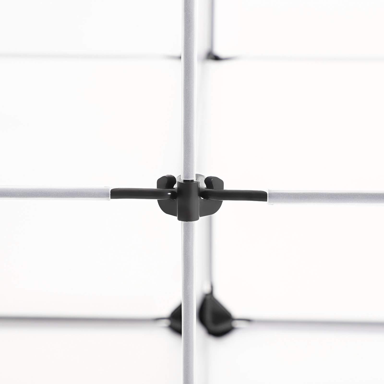 SONGMICS Portaoggetti a Cubi con Ante, Scarpiera in Plastica, Organizzatore a Scompartimenti, Tappetini di Gomma Inclusi, Armadio per Guardaroba, Soggiorno, Camera da Letto, Bianco LPC502W