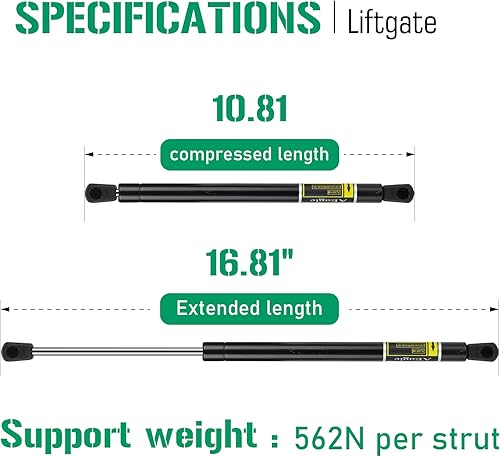 Miniatura 2 de Soporte de elevación para portón elevador, amortiguadores para Jeep Patriot 2007-2017 (sin altavoces traseros en la puerta elevadora), 6138 SG314071