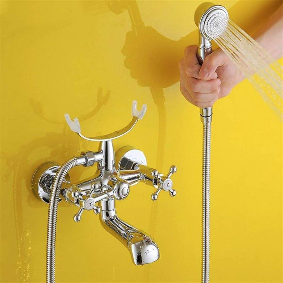 Shower Set British Faucet in-Wall Triple Faucet Handheld Simple Shower Set Bubble, Rain, Massage, Spray (Color : -, Size : -) rain Shower