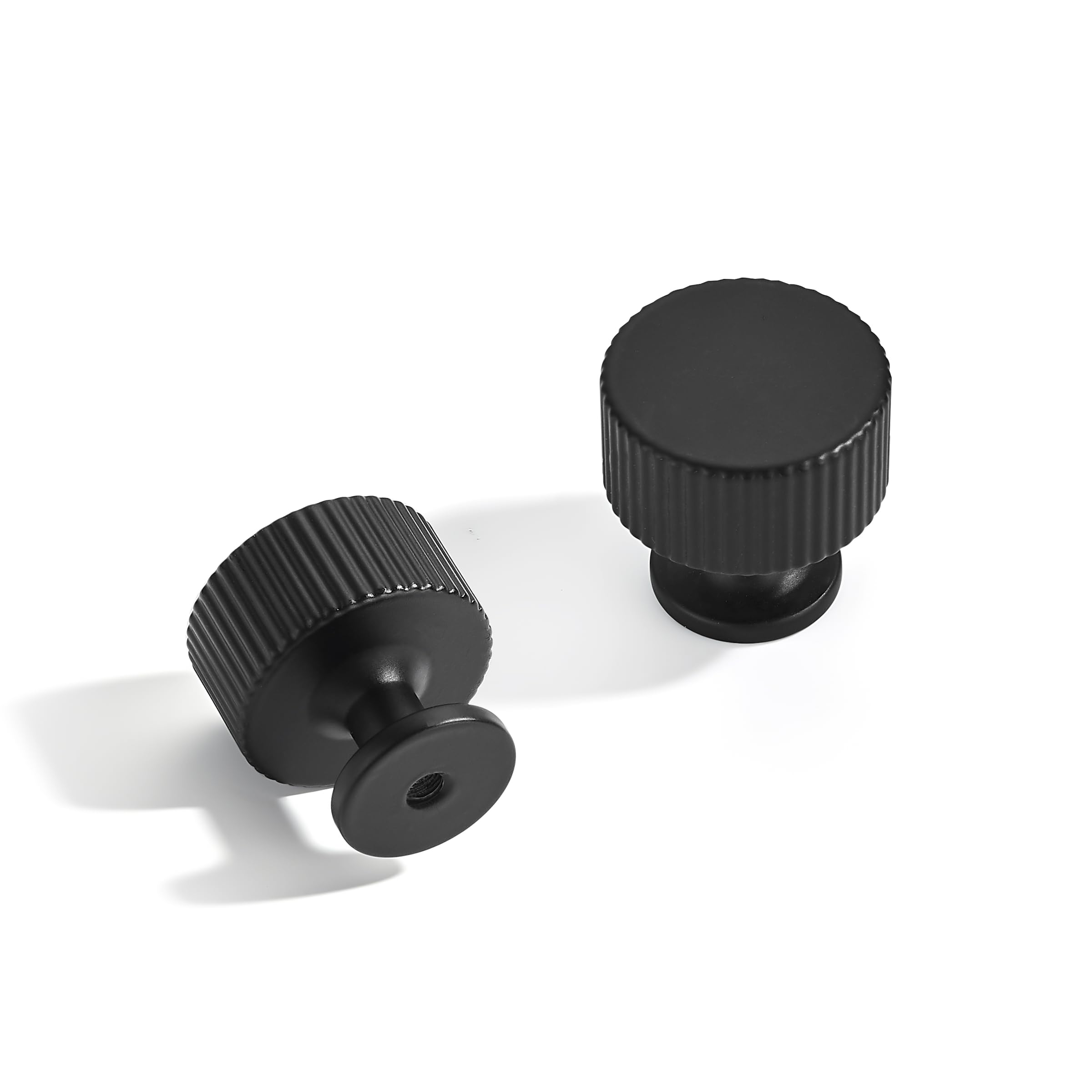 Khtumeware 10 Pack 1-1/5 Inch Round Matte Black Cabinet Knobs Dresser Knobs Drawer Knobs Cabinet Hardware Zinc Knobs for Dresser Drawers image
