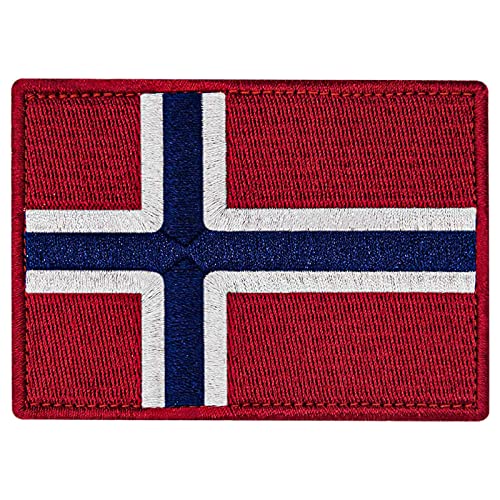 bandera noruega Broche Bordado de Gancho y Parche de Gancho y bucle de cierre