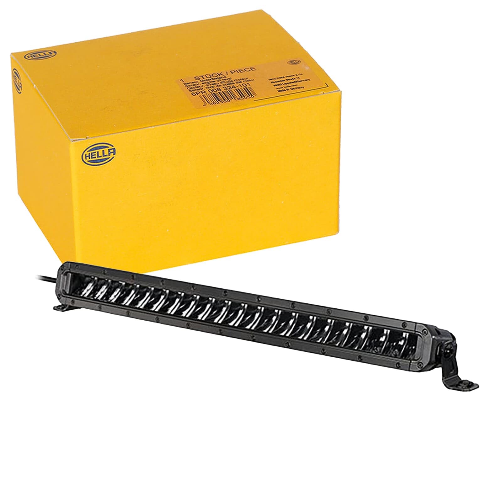 HELLA 1GJ 358 197-501 LED-Worklight - Black Magic Tough Lightbar 20" - 12/24V - slim/curved - 6000lm - mounting/Screw Connection - Vertical - Off-road Lighting - Cable: 2000mm