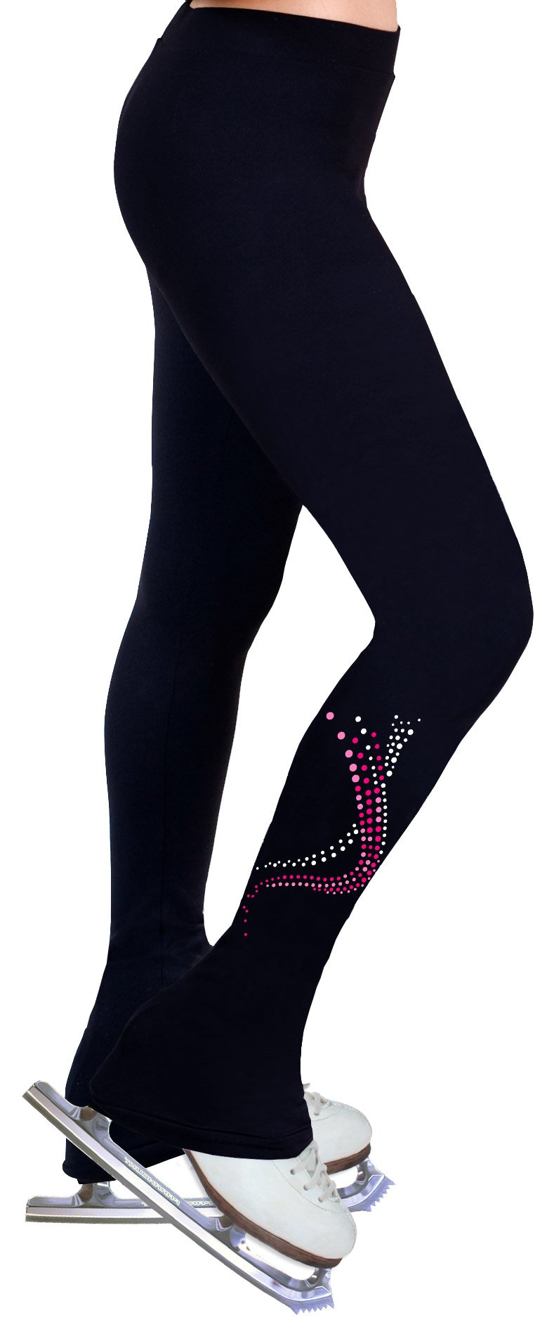 NY2 SPORTSWEAR Figure Skating Practice Pants with Spangles S117D - Adult Sizes- (Adult Small) Black