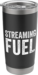 Streaming Fuel Funny Gamer Coffee Lover Quote Live Stream Stainless Steel Insulated Tumbler