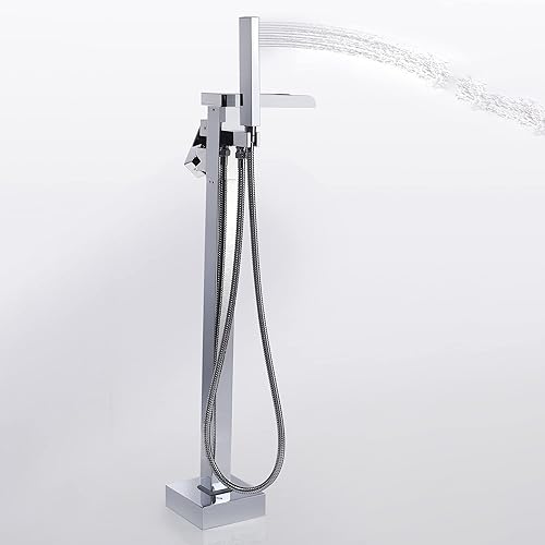 Ove Decors Infinity Chrome - Grifo de bañera residencial independiente de 1 manija con ducha de mano