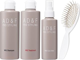 【Amazon.co.jp限定】アデランス AD&F ウィッグ お手入れ 4点セット 初心者向け 日本製 ウィッグ専用 静電気防止 シャンプー トリートメント ケアミスト ブラシ デオドラント ツヤ