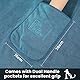 PETTOM 2 Stücke Hundehandtuch Extra Saugfähig mit Taschen, Handtuch Hund Microfaser Schnelltrocknend, 90 * 50cm, Grau&Blau