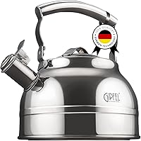 Vista 1 de GIPFEL INTERNATIONAL Hervidor de Té Silbante para Estufa - Tetera de Acero Inoxidable de Grado Alimentario para Estufa con Mango Ergonómico