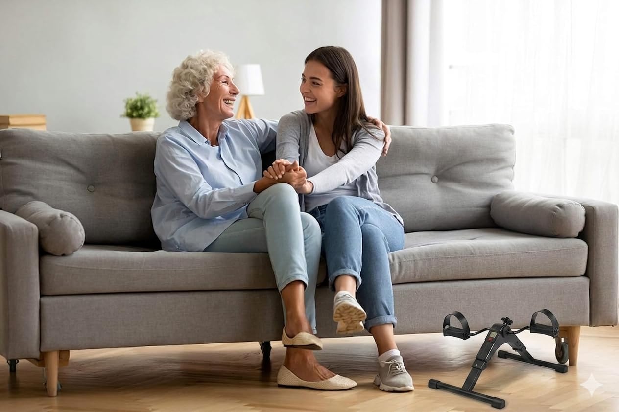 Pédales Statiques pour Exercice, Mini Vélo Statique Pliable, Pédaleur Statique, Appareil d'Exercice à Domicile, Pédales pour Personnes Âgées, Pédaleur pour Seniors, Pédalier